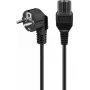 Goobay Angled Connection Cable 2m Black Power Plug Type F C15 Coupler