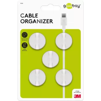 Cable holder Goobay 95183 White 5 pcs Universal