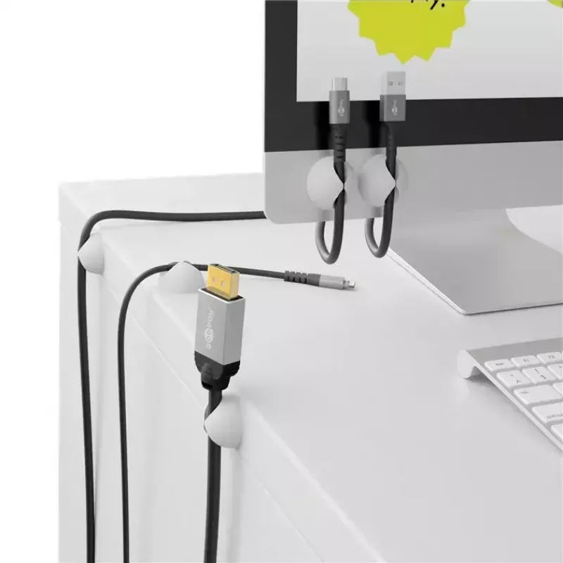 Cable holder Goobay 95183 White 5 pcs Universal