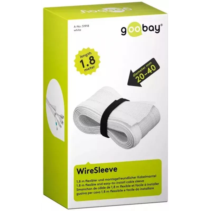 Wire Sleeve Goobay 51918 White 1.8m