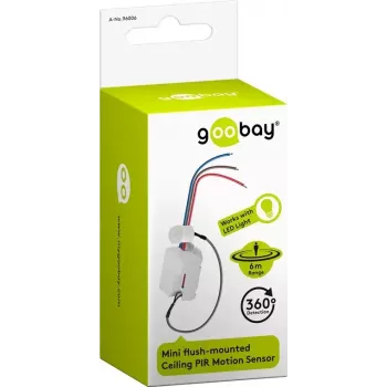 Goobay White PIR Sensor for Ceiling Mount 360 Detection 6m Range Indoor
