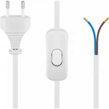 Goobay Cable with Euro Plug for Assembly - with Switch 1.5 m White