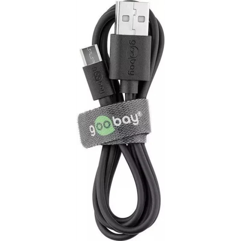 Goobay Micro-USB Fast-Charging and Sync Cable 1 m USB 2.0 Black