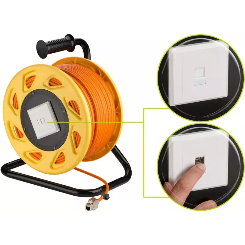 Network Cable Goobay Portable RJ45 50m Cat7a Orange