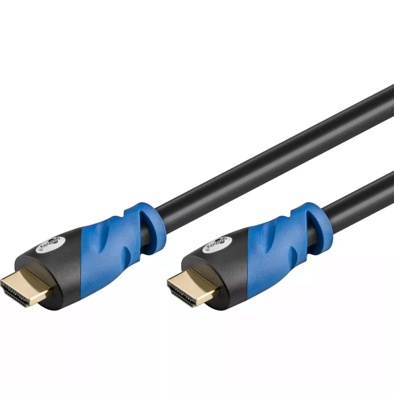 Goobay HDMI Cable 3m Type A Male to Male 18 Gbit/s Black Blue