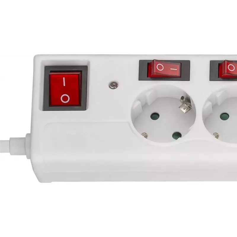 Goobay 6-Way Surge-Protected Power Strip with Switch 1.5 m 6 AC Outlets