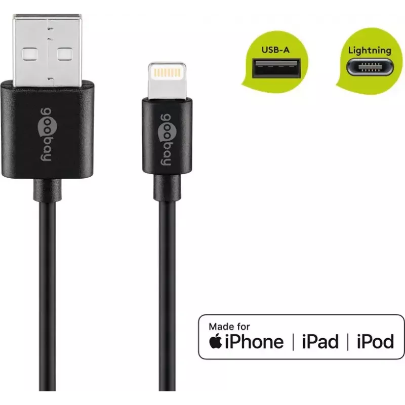Goobay Lightning USB Charging and Sync Cable 0.5m Lightning USB A CE MFi