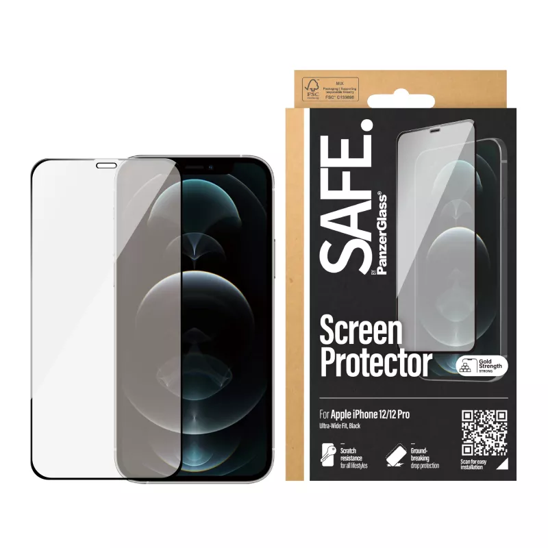 PanzerGlass SAFE. by ® Screen Protector iPhone 12 | 12 Pro | Edge-to-Edge