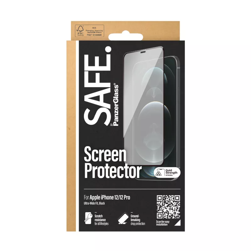 PanzerGlass SAFE. by ® Screen Protector iPhone 12 | 12 Pro | Edge-to-Edge