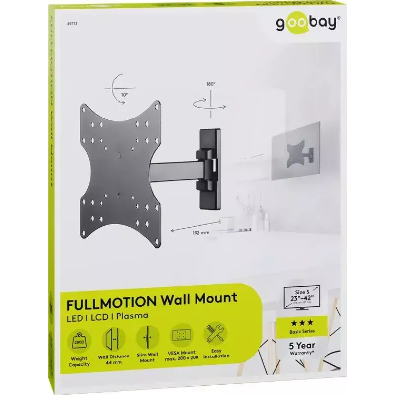 TV mount Goobay 49713 106.7 cm (42 inch) Black