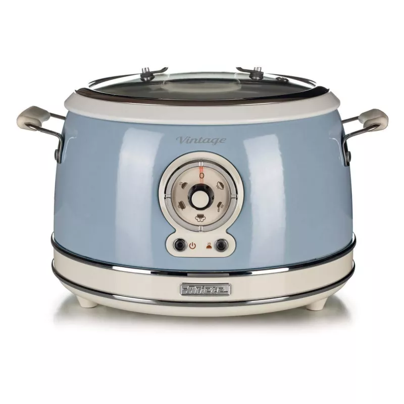 Ariete 2904 Rice Cooker - Electric Rice Cooker with ceramic bowl - Homemade Sushi - Multicooker - Vintage Line - 3.5 L - 650 W - Blue