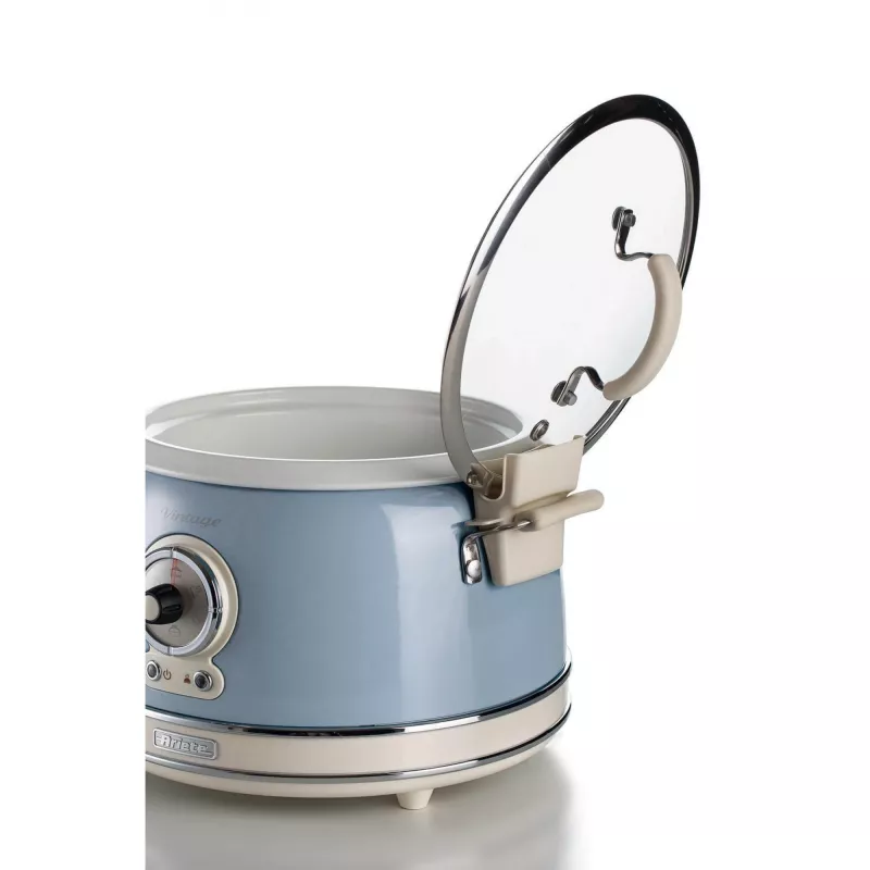 Ariete 2904 Rice Cooker - Electric Rice Cooker with ceramic bowl - Homemade Sushi - Multicooker - Vintage Line - 3.5 L - 650 W - Blue