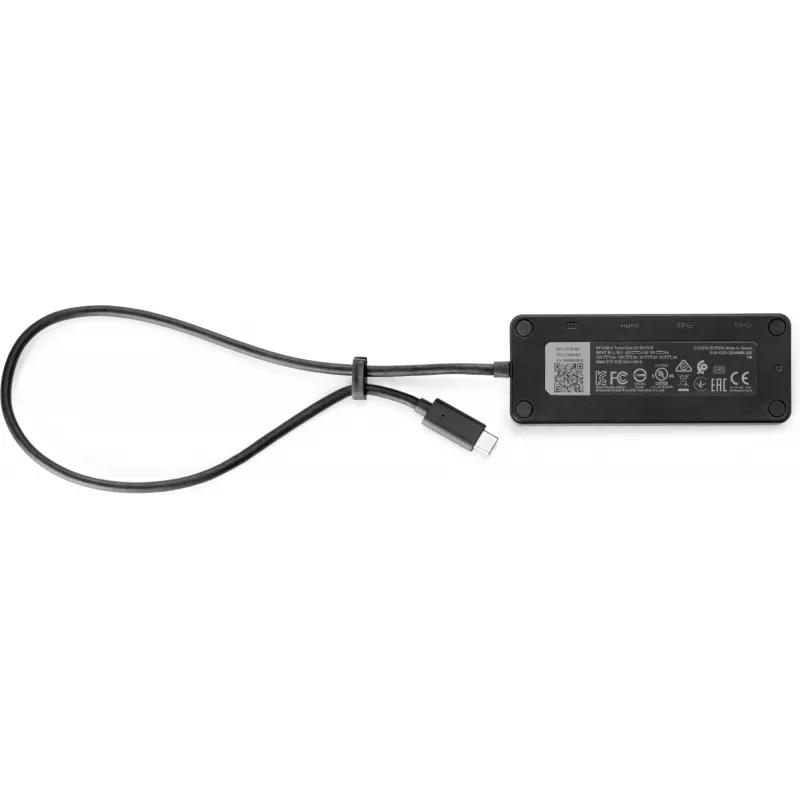 HP USB-C Travel Hub G2, Wired, USB 3.2 Gen 1 (3.1 Gen 1) Type-C, Black, China, Windows 10, 107 mm