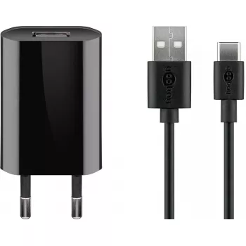 Charger Set Goobay USB-C 5W with Cable 1m Black