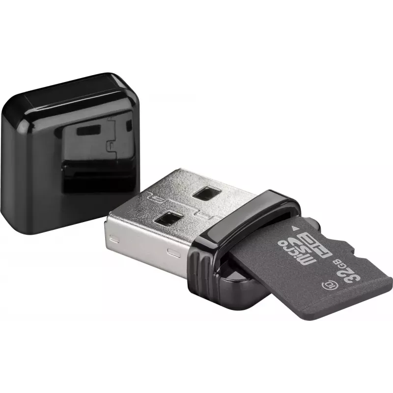 Card reader GOOBAY USB-A 2.0 for MicroSD, 480 Mbit/s, black