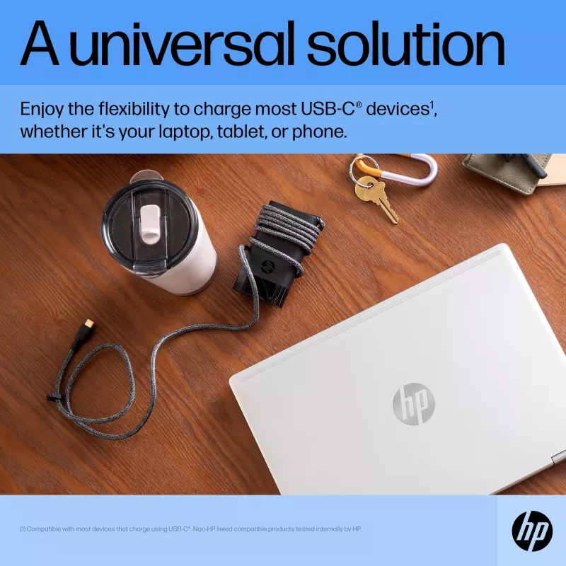 HP USB-C 65W Laptop Charger, Laptop, Indoor, 90 V, 65 W, 5 - 20 V, 1.6 A
