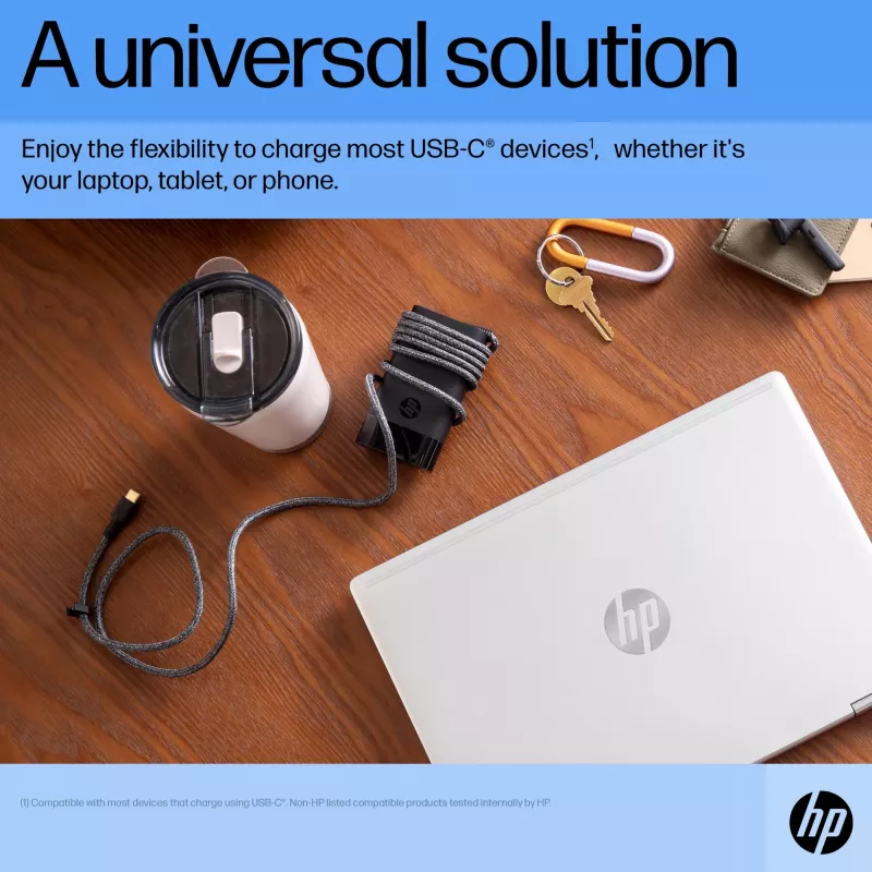 HP USB-C 65W Laptop Charger, Laptop, Indoor, 90 V, 65 W, 5 - 20 V, 1.6 A