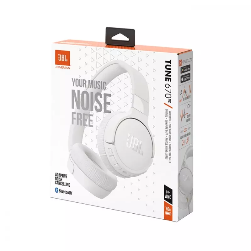 JBL Tune 670 NC Headset Wired & Wireless Head-band Calls/Music USB Type-C Bluetooth White