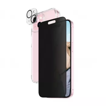 PanzerGlass ® Privacy 3-in-1 Pack iPhone 15 Shock Resistant Tempered Glass