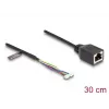 Network Cable DeLOCK 88007 RJ45 to 4pin 6pin Cat5e 0.3m Black