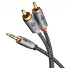 Audio cable WENTRONIC Goobay 65290 — 3.5mm male to 2×RCA male, 5 m, copper, gold-plated, magnetically shielded