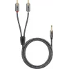 Audio cable WENTRONIC Goobay 65290 — 3.5mm male to 2×RCA male, 5 m, copper, gold-plated, magnetically shielded