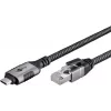 Goobay Gender Changer USB C to RJ-45 10m Black Silver