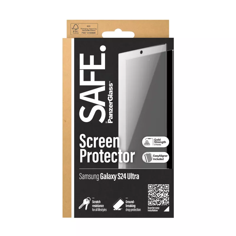 PanzerGlass SAFE. by ® Screen Protector Samsung Galaxy S24 Ultra | Ultra-Wide Fit w. EasyAligner