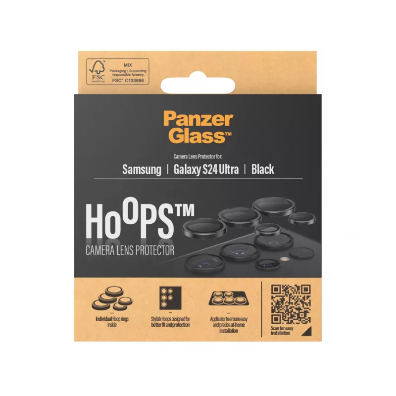 PanzerGlass ® Hoops® Camera Lens Protector Black Samsung Galaxy S24 Ultra