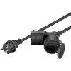 Goobay 65434 Power Extension 5m 2 AC Outlets Outdoor Black