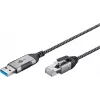Cable Gender Changer Goobay 74399 USB 3.0 Type A RJ45 10m Black Silver