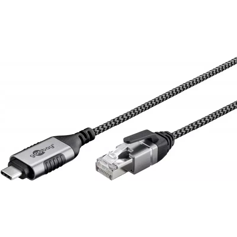 Goobay 74402 Cable Gender Changer USB 3.1 Type A RJ45 1.5m Black Silver