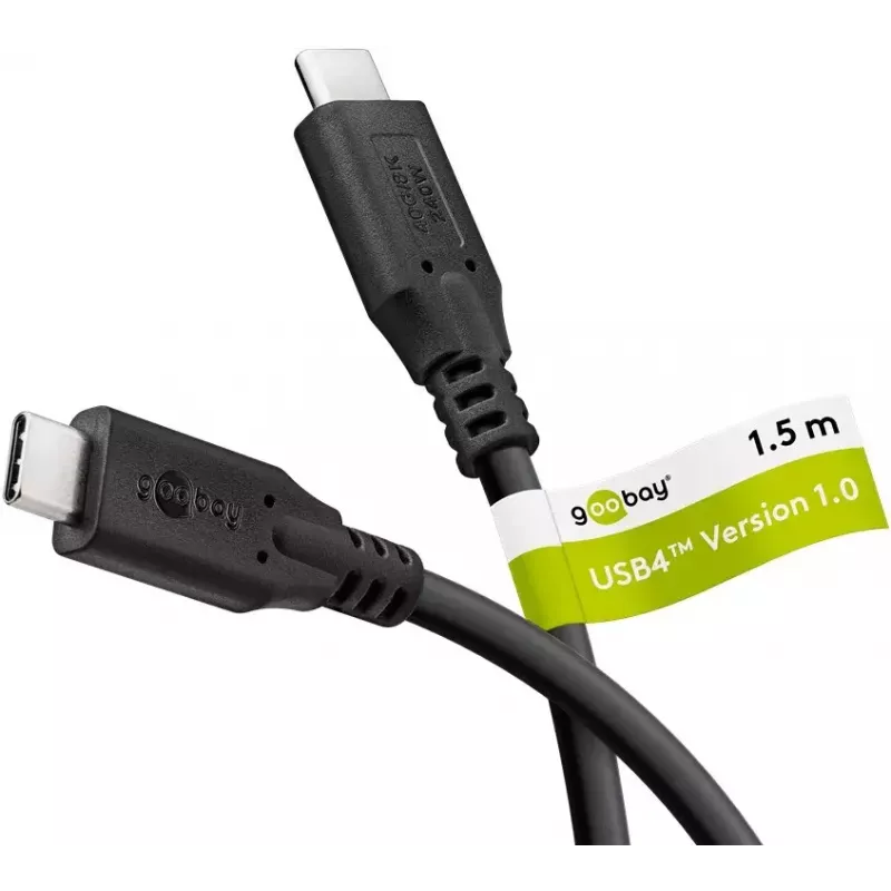 USB Cable Goobay 74184 USB4 Gen 2x2 1.5m USB C Black