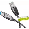 Goobay 74398 Cable Gender Changer USB 3.0 Type A RJ45 7.5m Black Silver