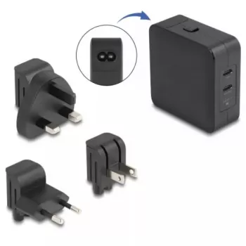 Indoor Charger DeLOCK 41443 Universal Black AC 100-240V 2x USB Type-C