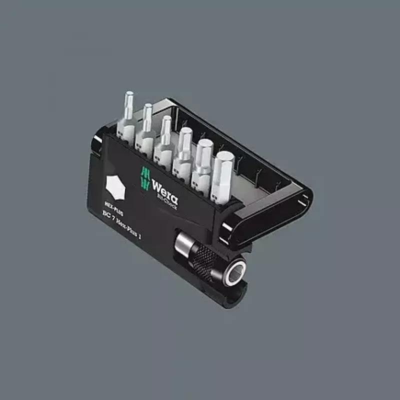 Wera Bit-Check 7 Hex-Plus 1 Screwdriver Bit Set, 7 pcs, H2-H6