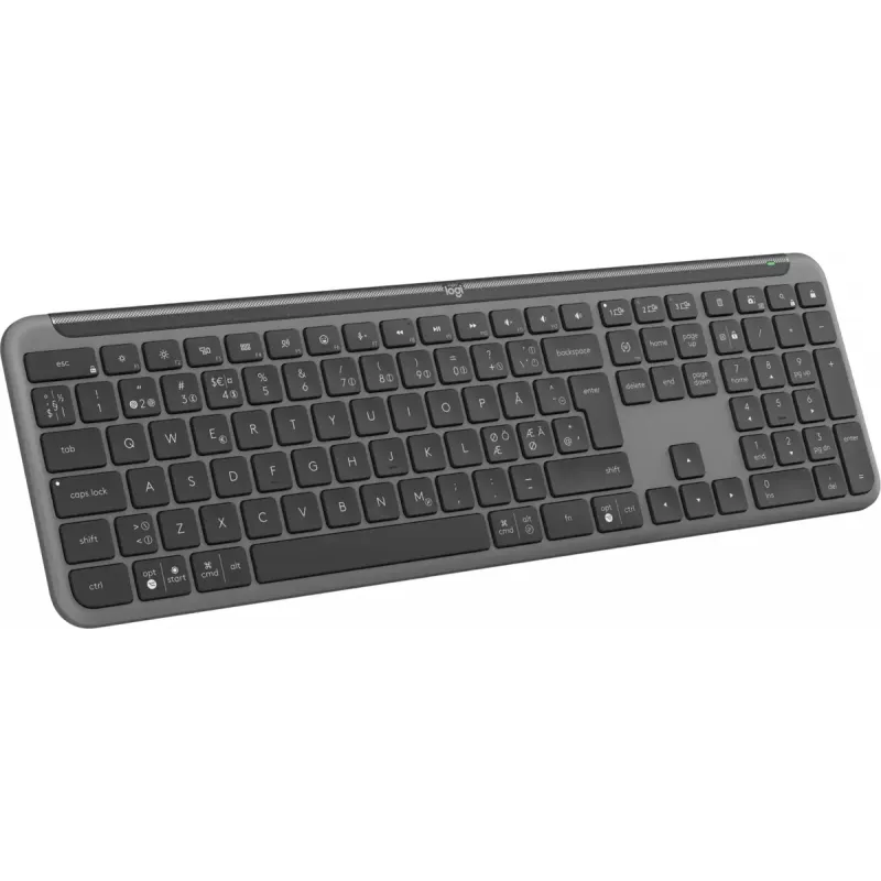 Logitech K950 Signature Slim Keyboard Office RF Wireless Bluetooth QWERTY Danish Finnish Nordic Swedish Graphite