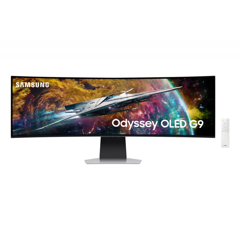 Samsung G95SC computer monitor 124.5 cm (49 inch) 5120 x 1440 pixels Dual QHD OLED Silver
