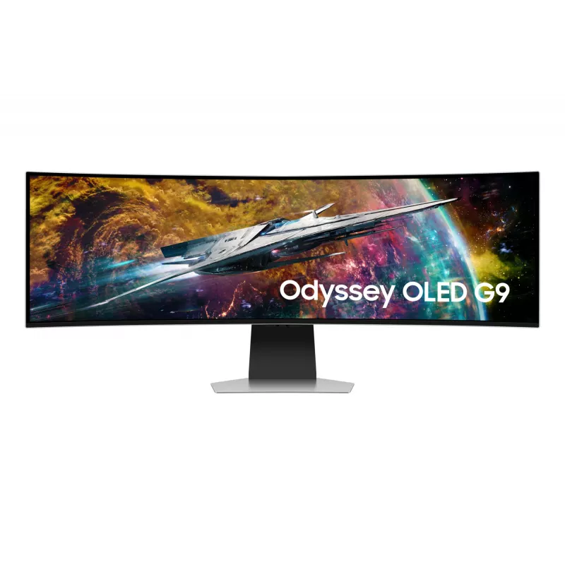 Samsung G95SC computer monitor 124.5 cm (49 inch) 5120 x 1440 pixels Dual QHD OLED Silver
