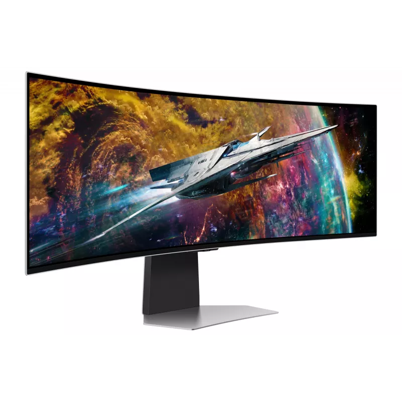 Samsung G95SC computer monitor 124.5 cm (49 inch) 5120 x 1440 pixels Dual QHD OLED Silver