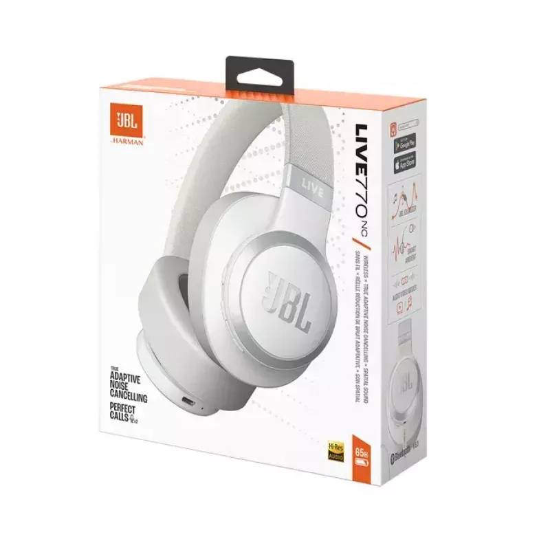 JBL Live 770NC Headset Wireless Head-band Calls/Music Bluetooth White