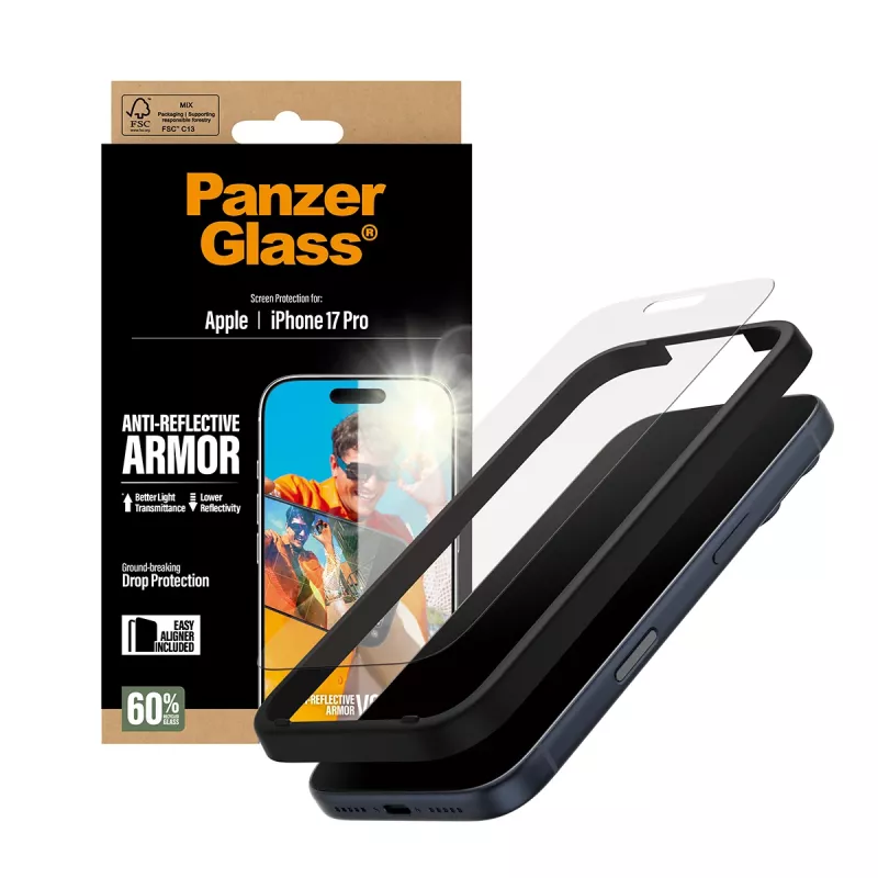 PanzerGlass Anti-Reflective Armor Screen Protector iPhone 17 Pro Scratch Shock Resistant