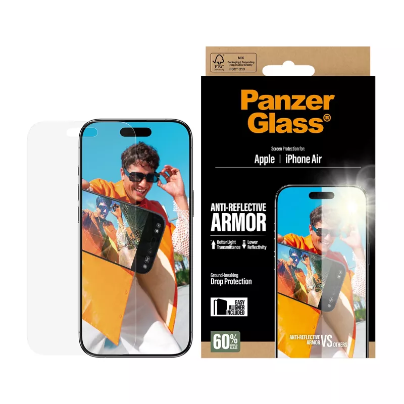 PanzerGlass Anti-Reflective Armor Screen Protector iPhone Air Scratch Shock Resistant