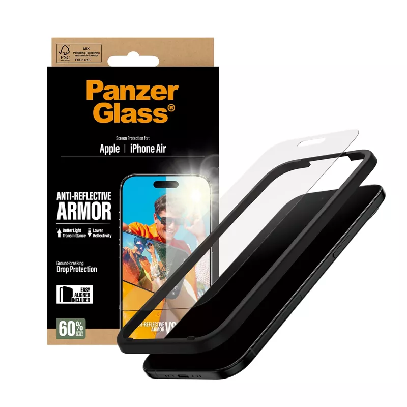 PanzerGlass Anti-Reflective Armor Screen Protector iPhone Air Scratch Shock Resistant