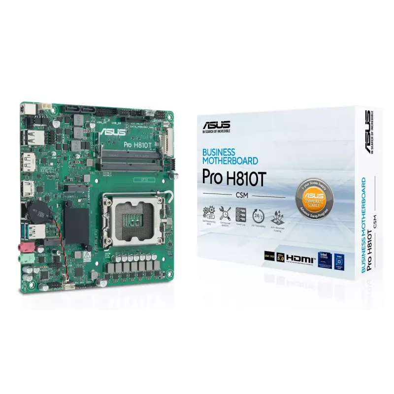 Motherboard ASUS Pro H810T-CSM Intel H810 LGA 1851 mini ITX DDR5 128GB