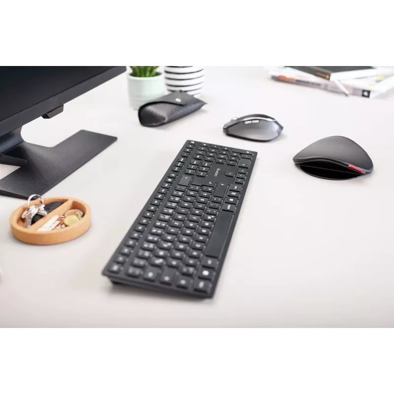 CHERRY KW 9100 SLIM keyboard Universal RF Wireless + Bluetooth AZERTY French Black