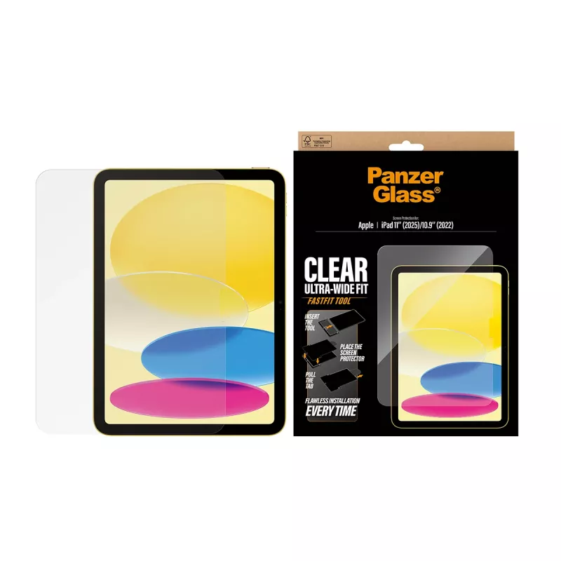 PanzerGlass ® Screen Protector iPad 11 inch (2025-2026) | 10.9 inch (2022) | Ultra-Wide Fit w. Fastfit tool