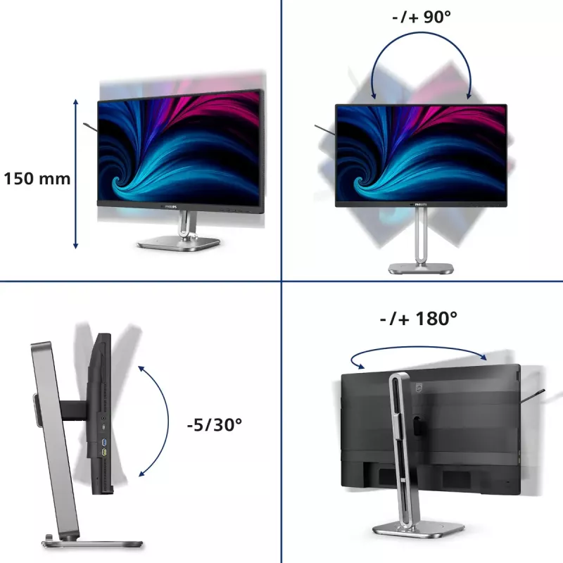 Philips 4000 series 24B2U4301/00 computer monitor 60.5 cm (23.8 inch) 1920 x 1080 pixels Full HD LCD Grey