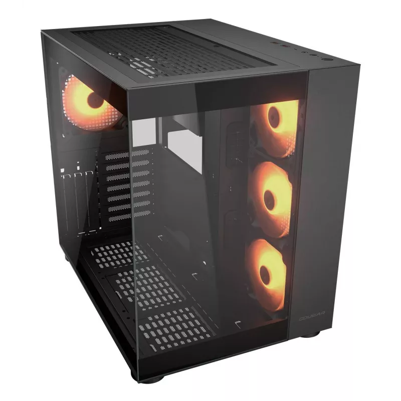 COUGAR PC Midi Tower Case FV150 ARGB — Black, ATX/MicroATX/Mini-ITX, 3x120mm front + 1x120mm rear, 2x3.5 inch & 2x2.5 inch bays