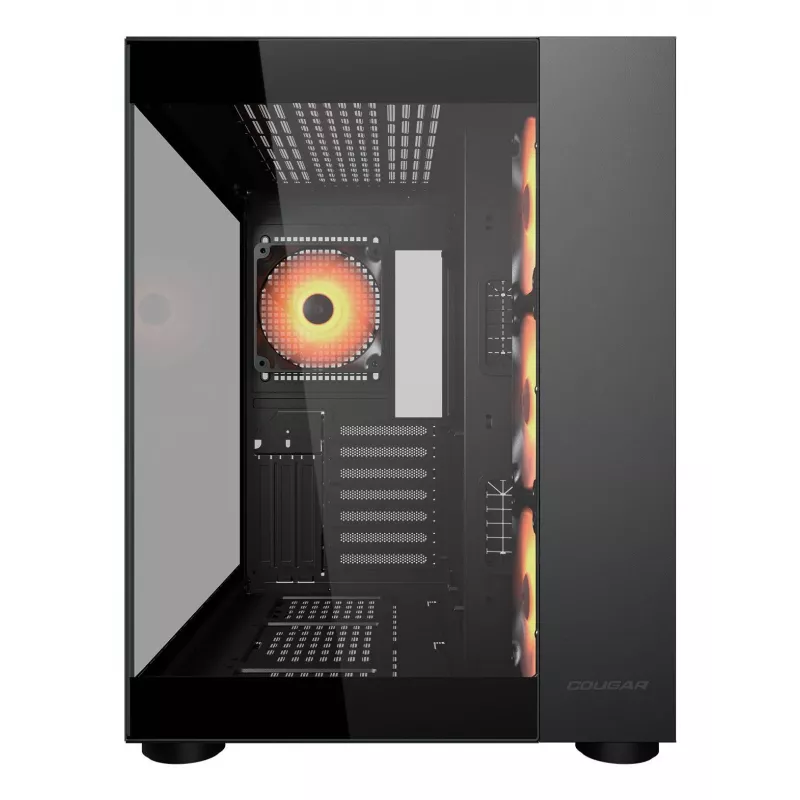 COUGAR PC Midi Tower Case FV150 ARGB — Black, ATX/MicroATX/Mini-ITX, 3x120mm front + 1x120mm rear, 2x3.5 inch & 2x2.5 inch bays